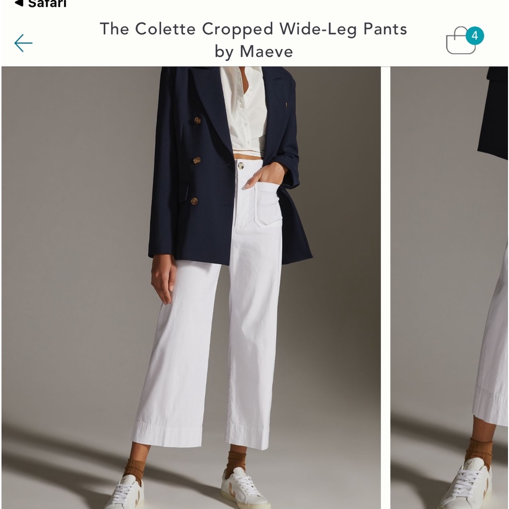 Maeve Collette Cropped Wide Leg Pant
